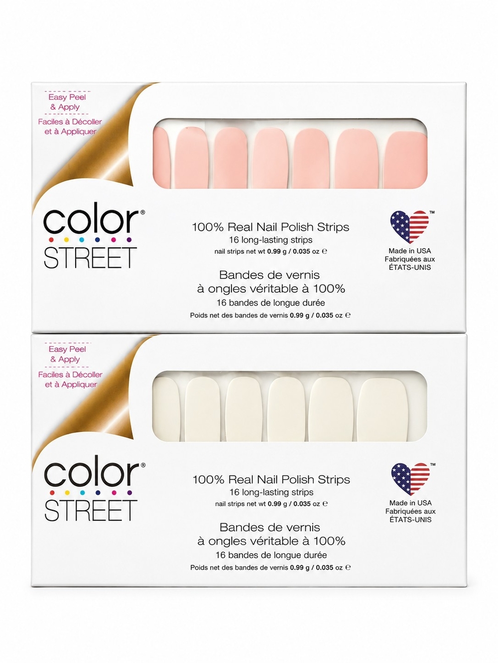 NEW☆Manicure!! Color Street Pink & White Nail Polish Strips Duo